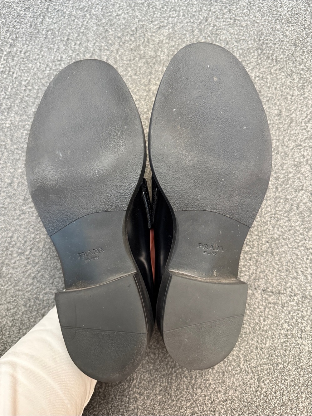 Prada Logo Leather Loafers in Nero - Picture 10 of 14